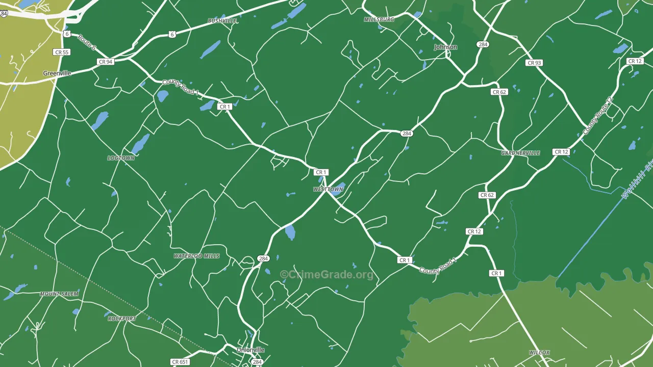 Westtown, NY Map of Drug-Related Crime Rates