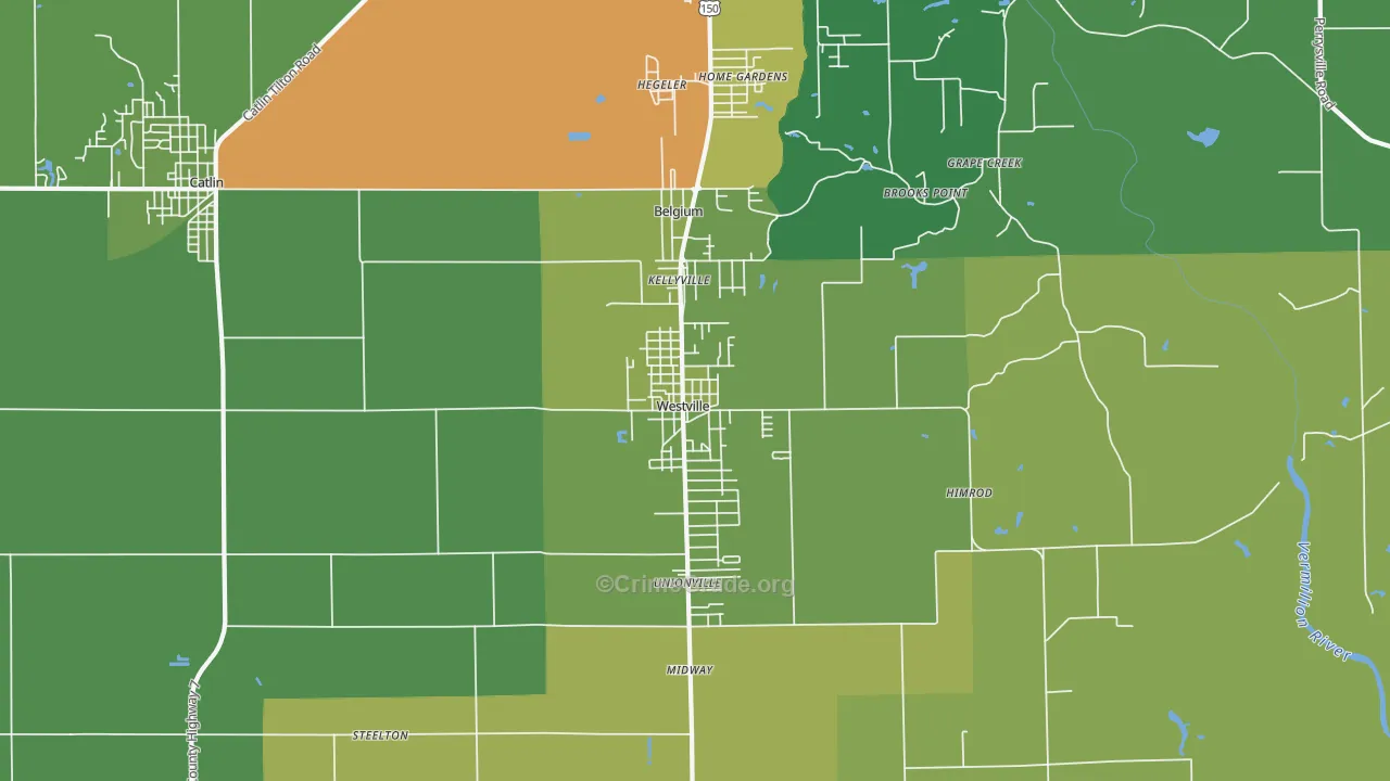 Westville, IL Map of Drug-Related Crime Rates