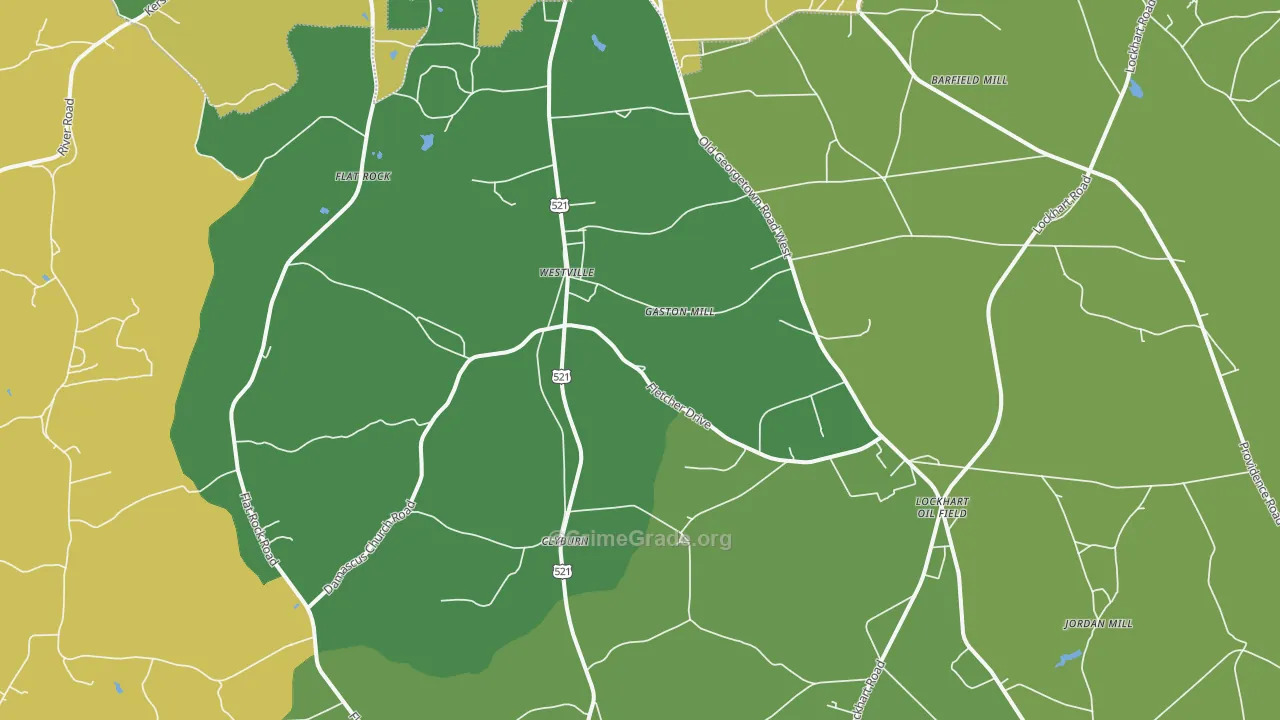 Westville, SC Map of Drug-Related Crime Rates