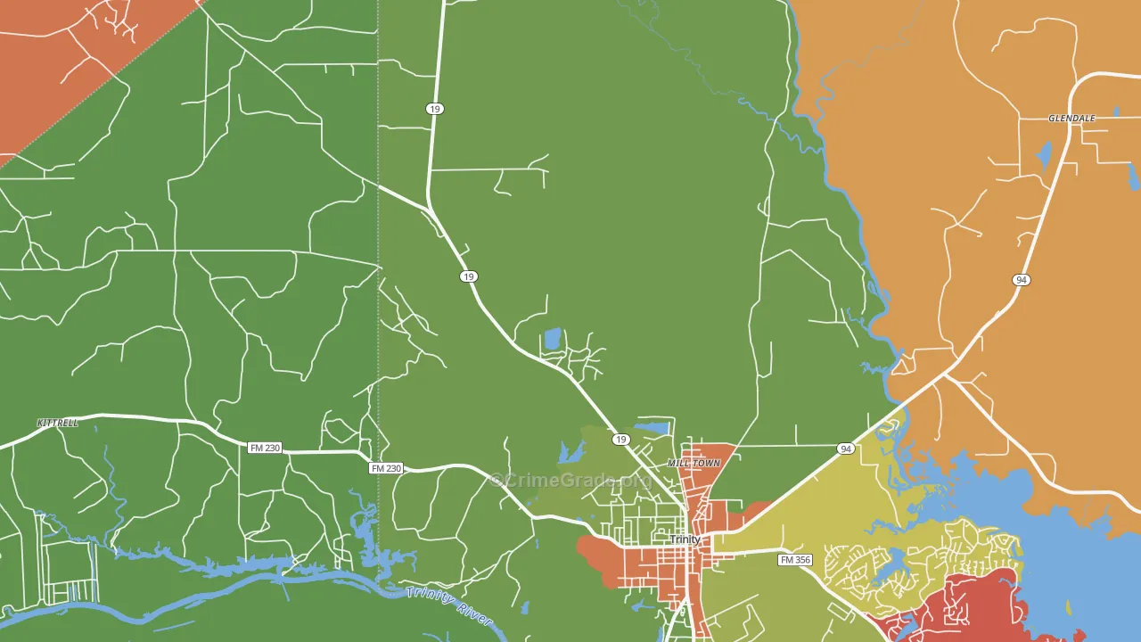 Westville, TX Map of Drug-Related Crime Rates