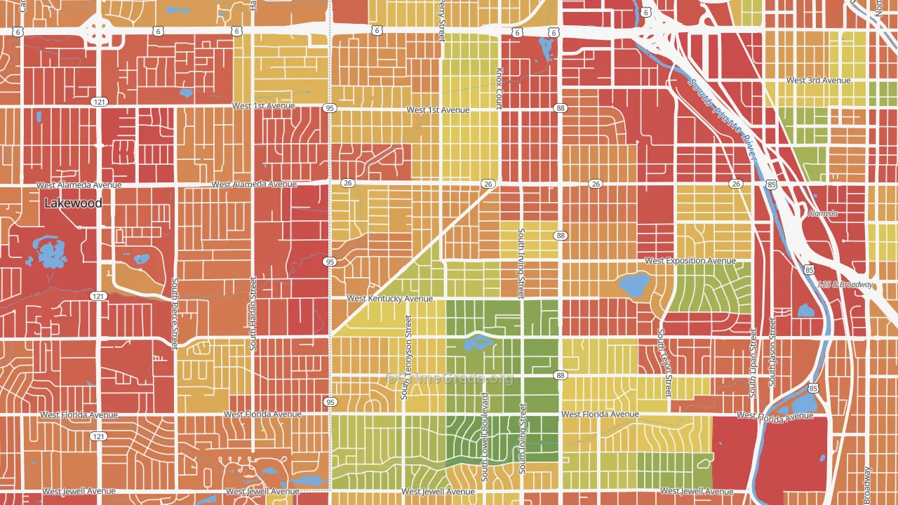 Westwood, Denver, CO Map of Drug-Related Crime Rates