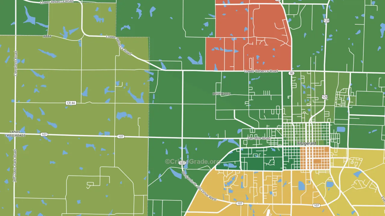 Westwood, GA Map of Drug-Related Crime Rates