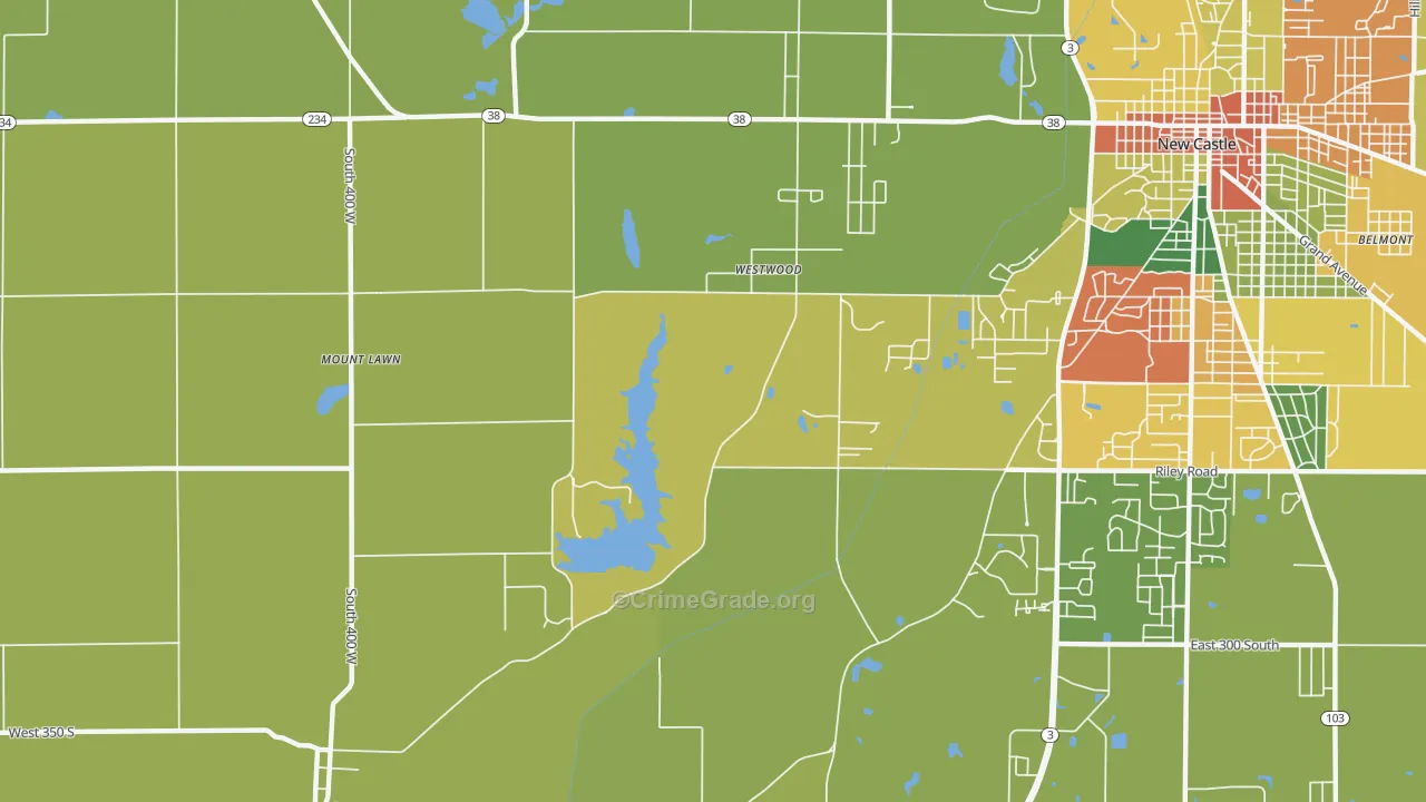 Westwood, IN Map of Drug-Related Crime Rates