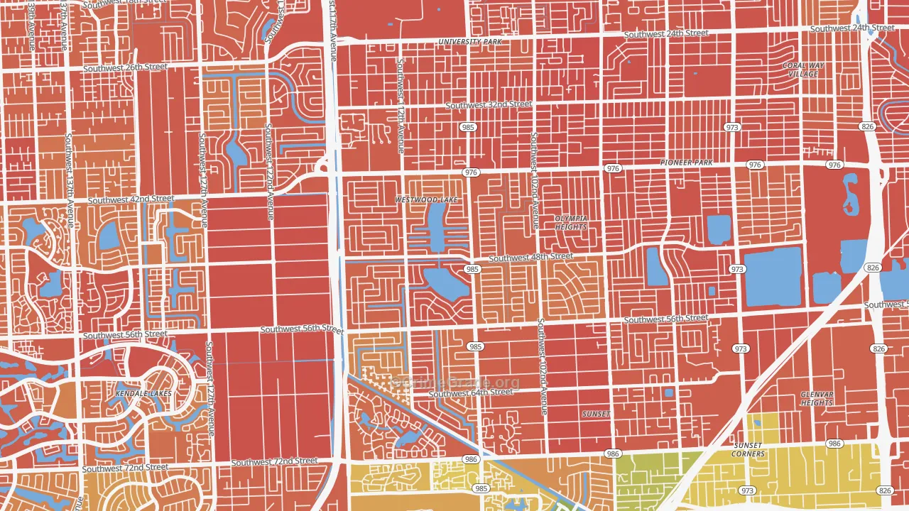 Westwood Lakes, FL Map of Drug-Related Crime Rates