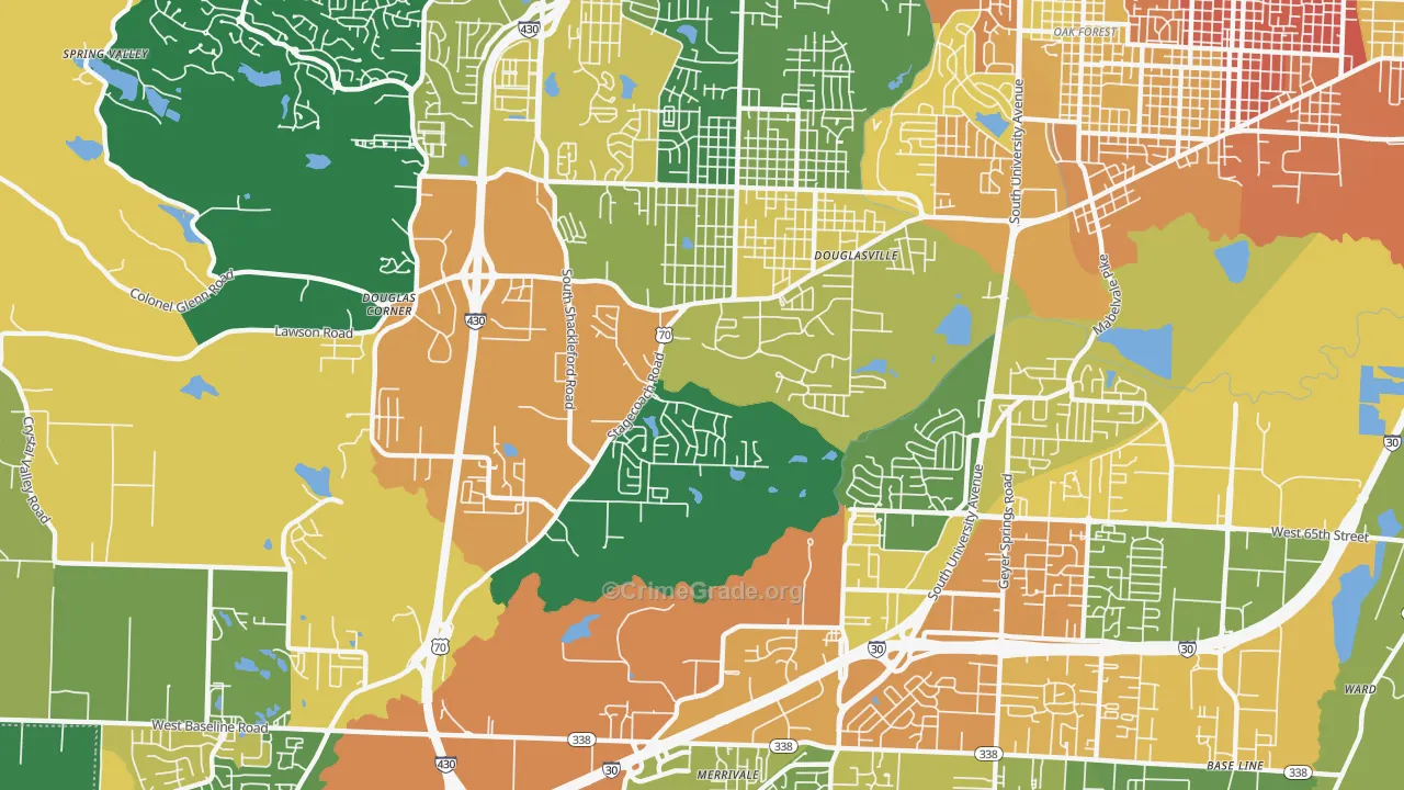 Westwood, Little Rock, AR Map of Drug-Related Crime Rates