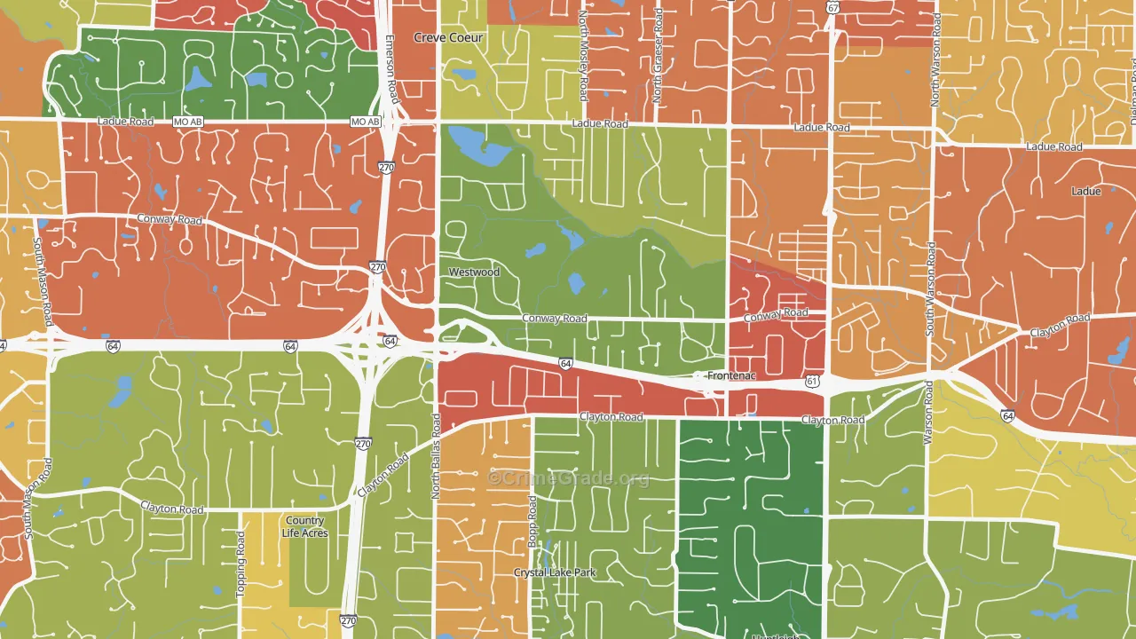 Westwood, MO Map of Drug-Related Crime Rates