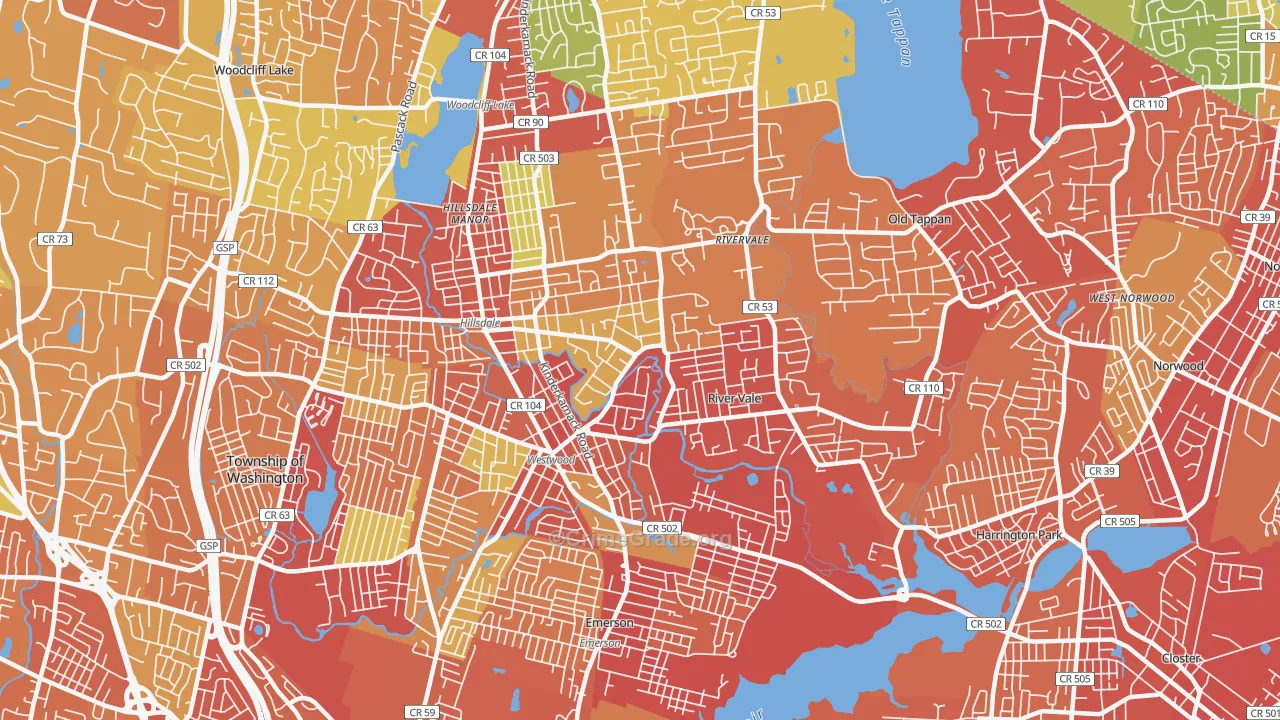 Westwood, NJ Map of Drug-Related Crime Rates