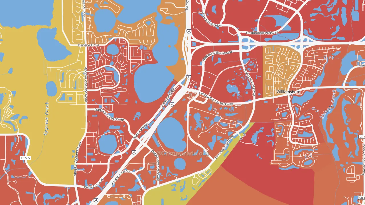 Westwood, Orlando, FL Map of Drug-Related Crime Rates