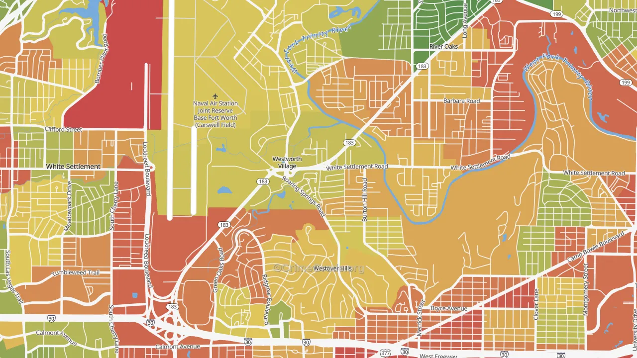Westworth Village, TX Map of Drug-Related Crime Rates