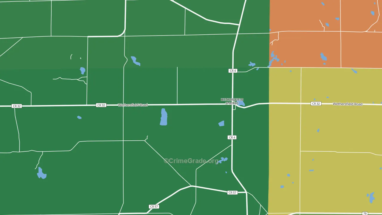 Wethersfield Springs, NY Map of Drug-Related Crime Rates