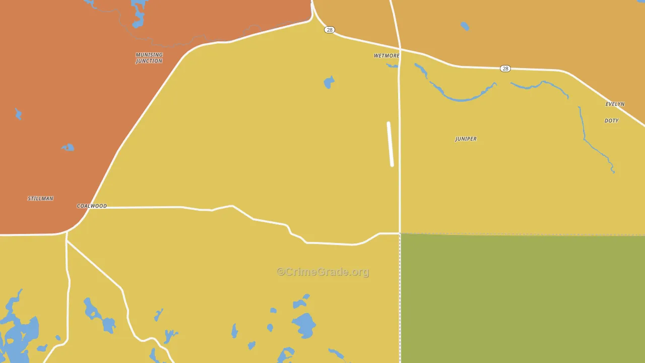 Wetmore, MI Map of Drug-Related Crime Rates
