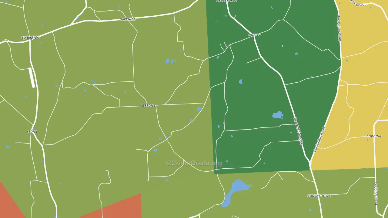 Wetona, PA Map of Drug-Related Crime Rates
