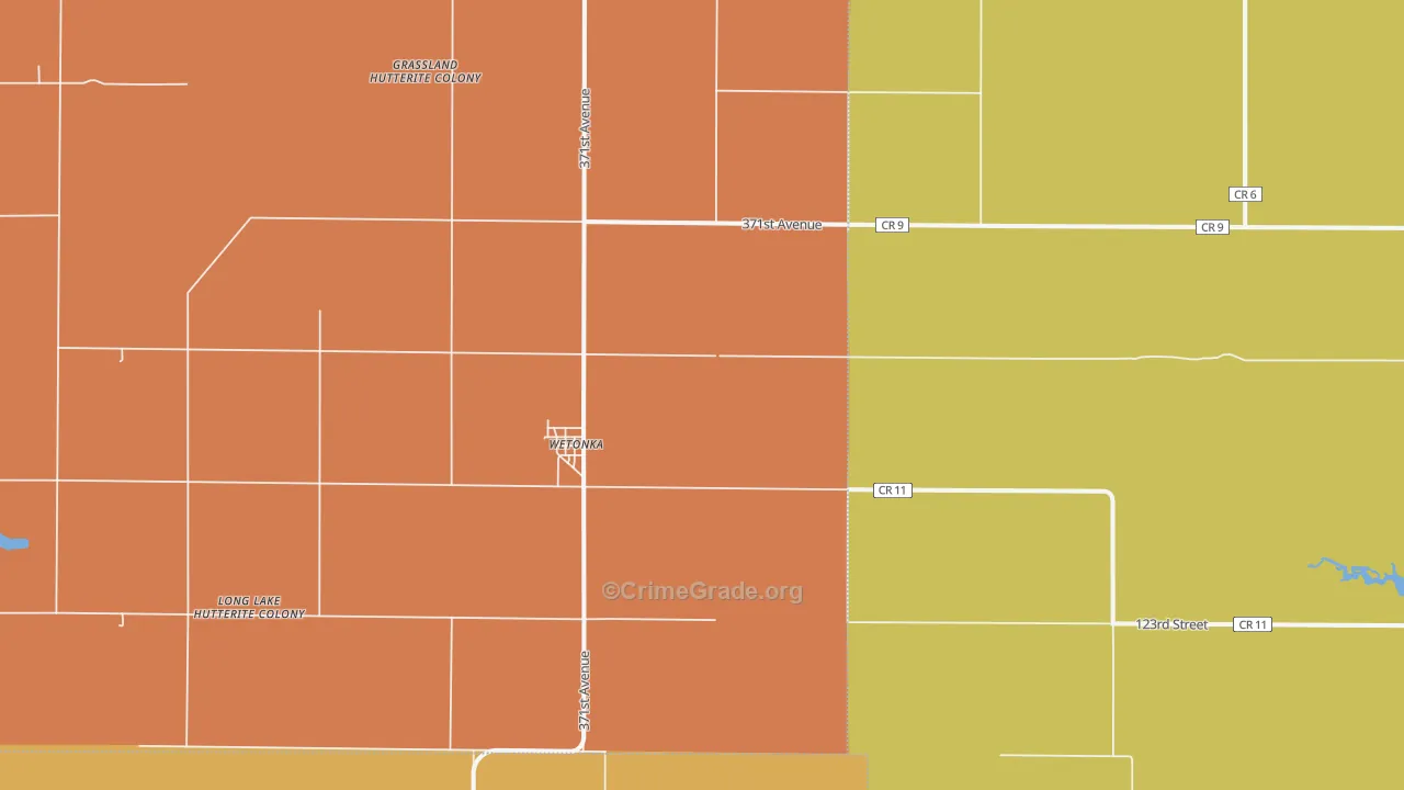 Wetonka, SD Map of Drug-Related Crime Rates