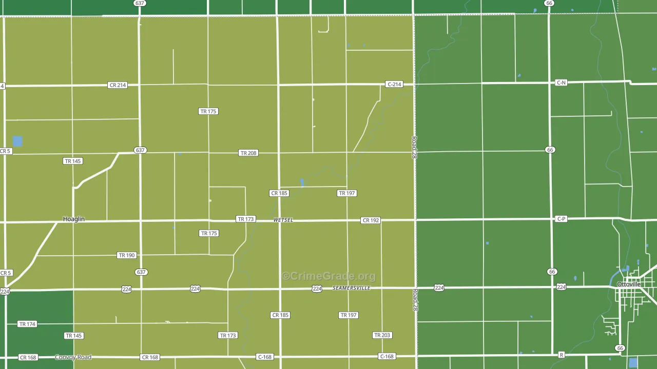 Wetsel, OH Map of Drug-Related Crime Rates