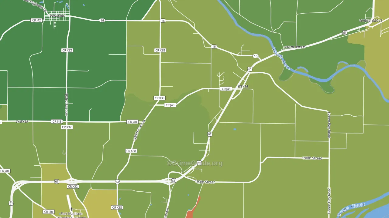 Wever, IA Map of Drug-Related Crime Rates