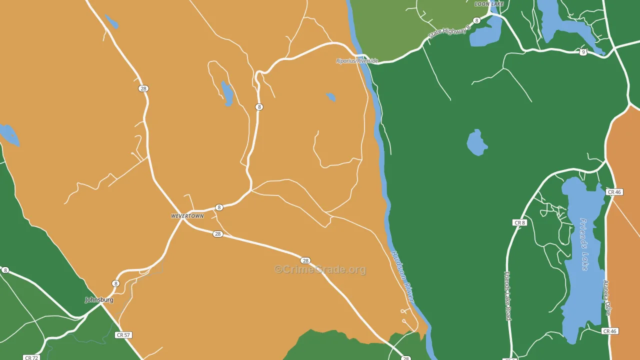 Wevertown, NY Map of Drug-Related Crime Rates