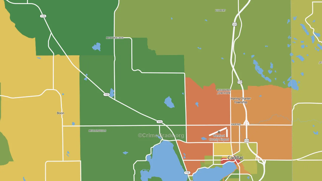 Wexford County, MI Map of Drug-Related Crime Rates