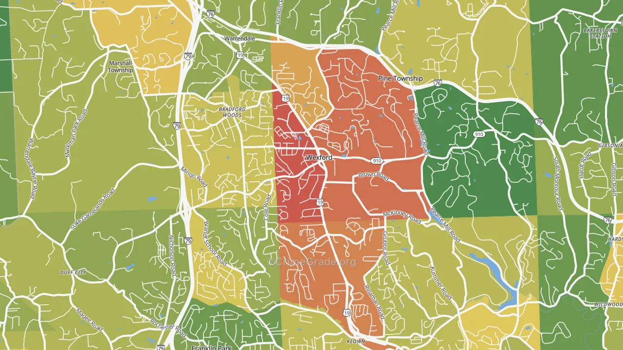 Wexford, PA Map of Drug-Related Crime Rates