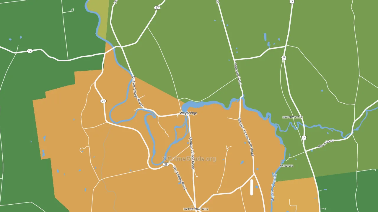 Weybridge, VT Map of Drug-Related Crime Rates