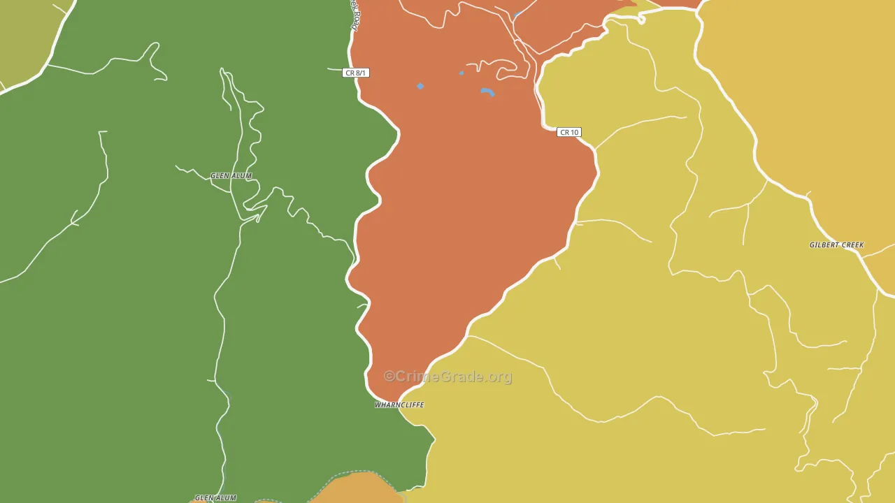 Wharncliffe, WV Map of Drug-Related Crime Rates