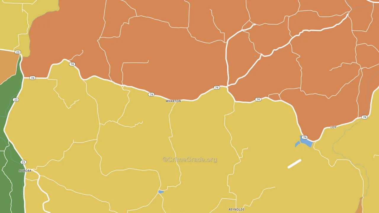 Wharton, AR Map of Drug-Related Crime Rates