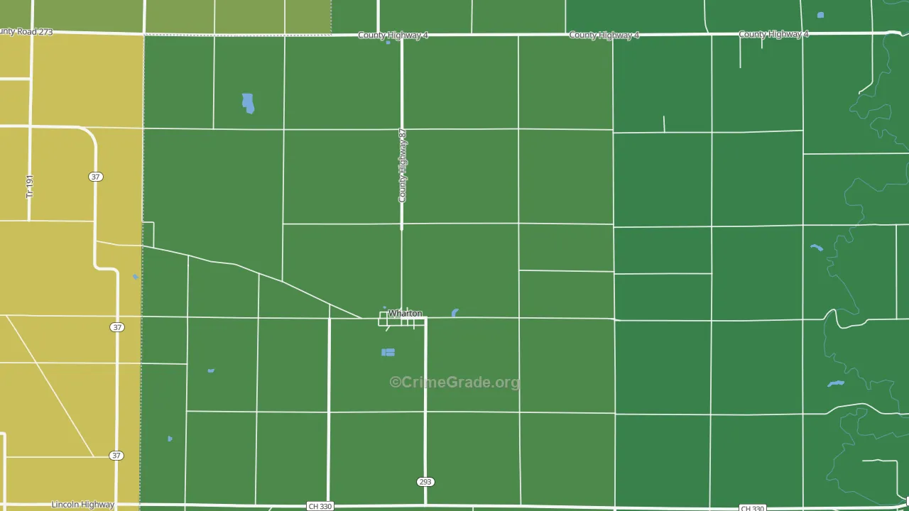 Wharton, OH Map of Drug-Related Crime Rates