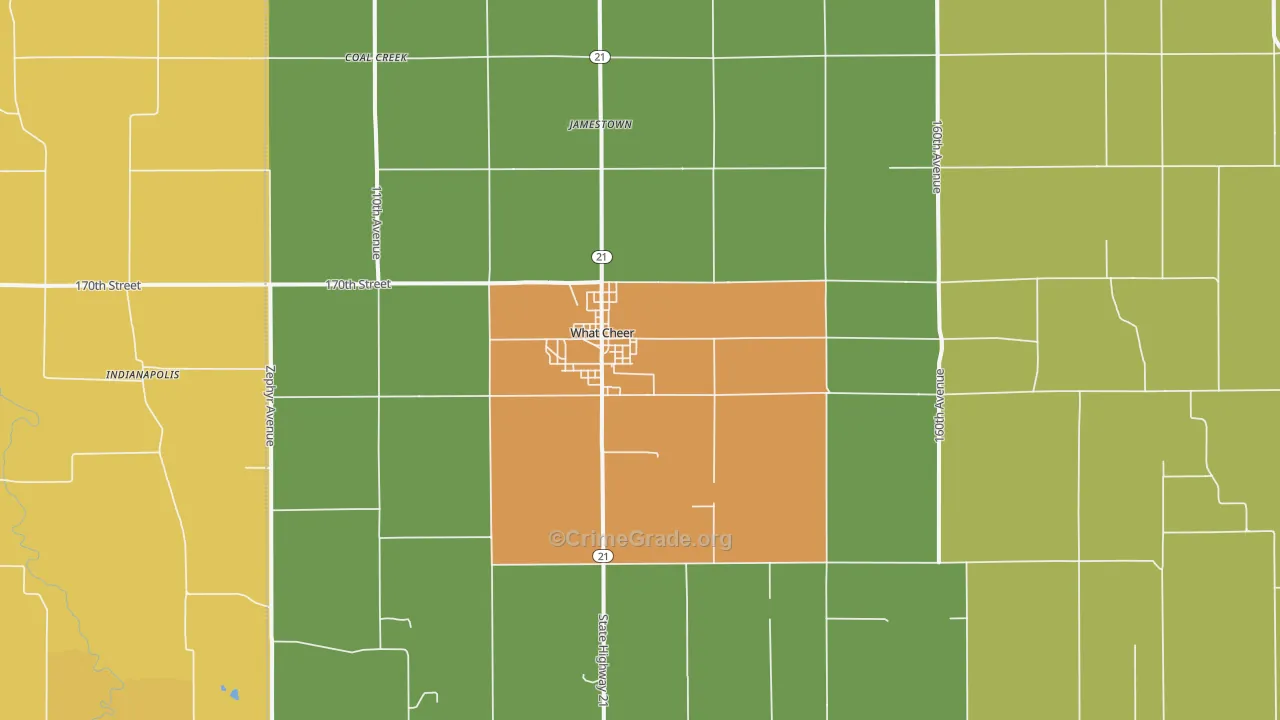 What Cheer, IA Map of Drug-Related Crime Rates