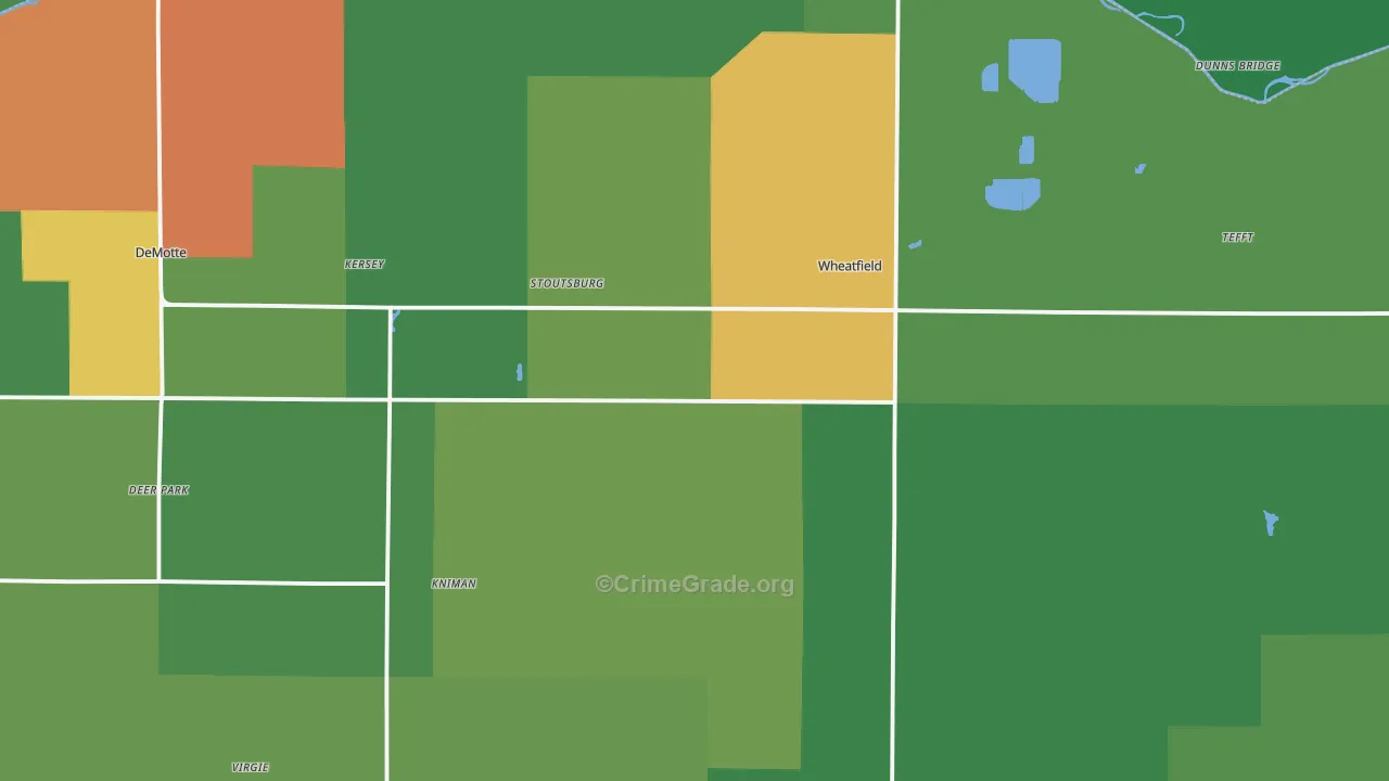 Wheatfield, IN Map of Drug-Related Crime Rates