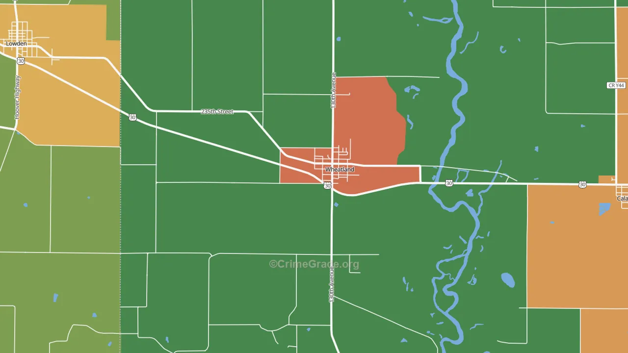 Wheatland, IA Map of Drug-Related Crime Rates