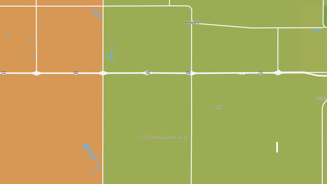 Wheatland, ND Map of Drug-Related Crime Rates