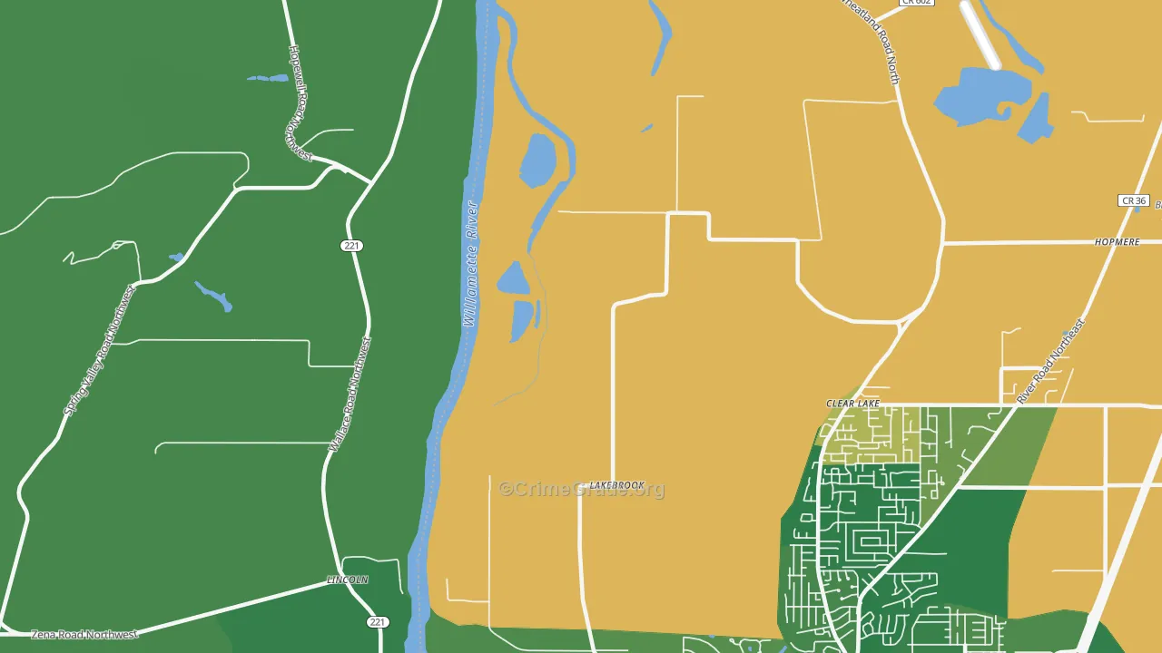 Wheatland, OR Map of Drug-Related Crime Rates