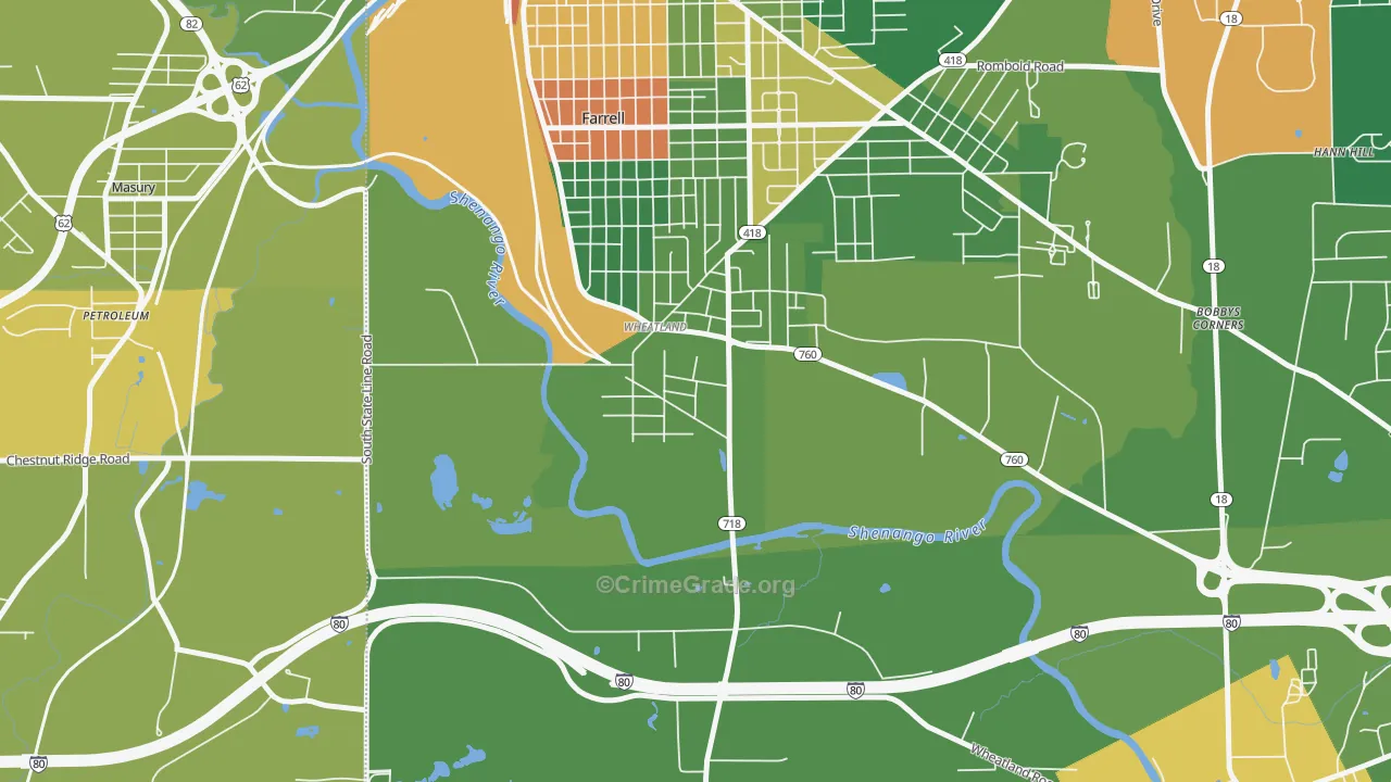Wheatland, PA Map of Drug-Related Crime Rates