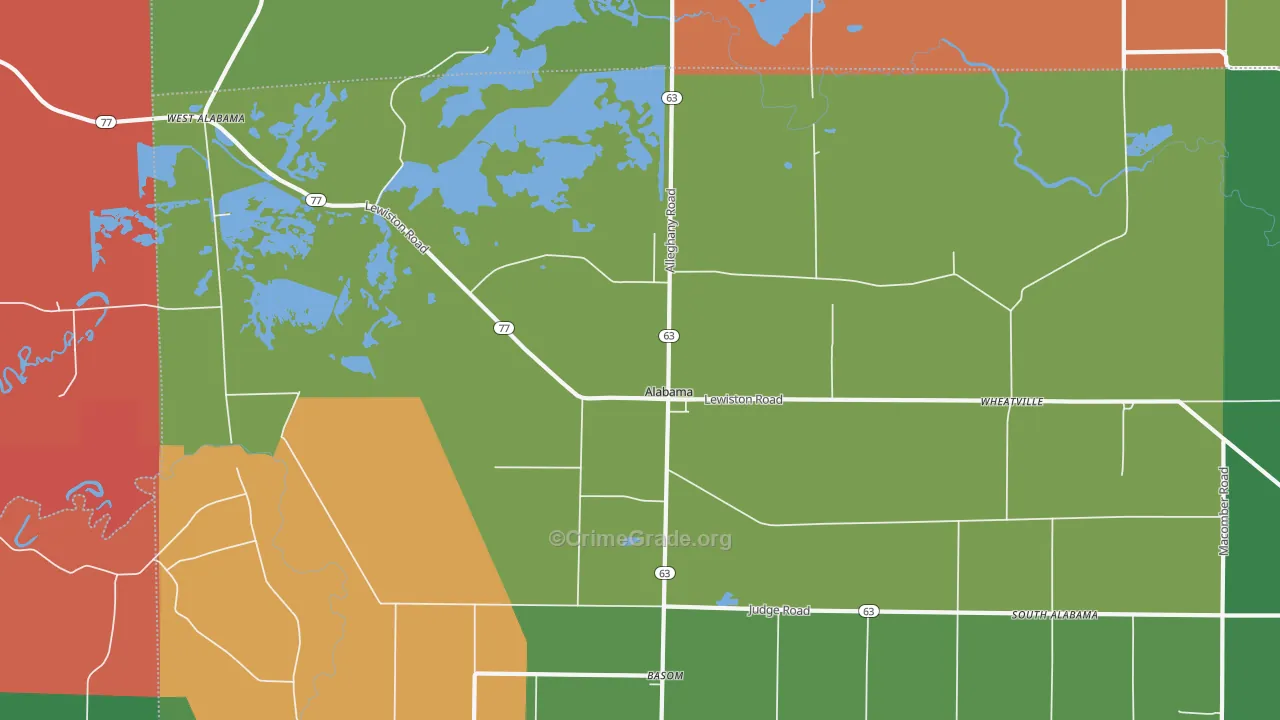 Wheatville, NY Map of Drug-Related Crime Rates