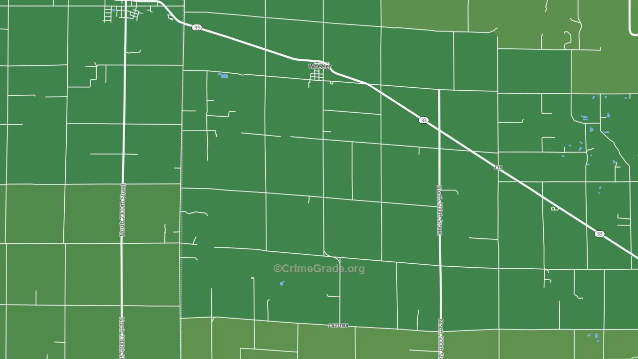 Wheeler, IL Map of Drug-Related Crime Rates