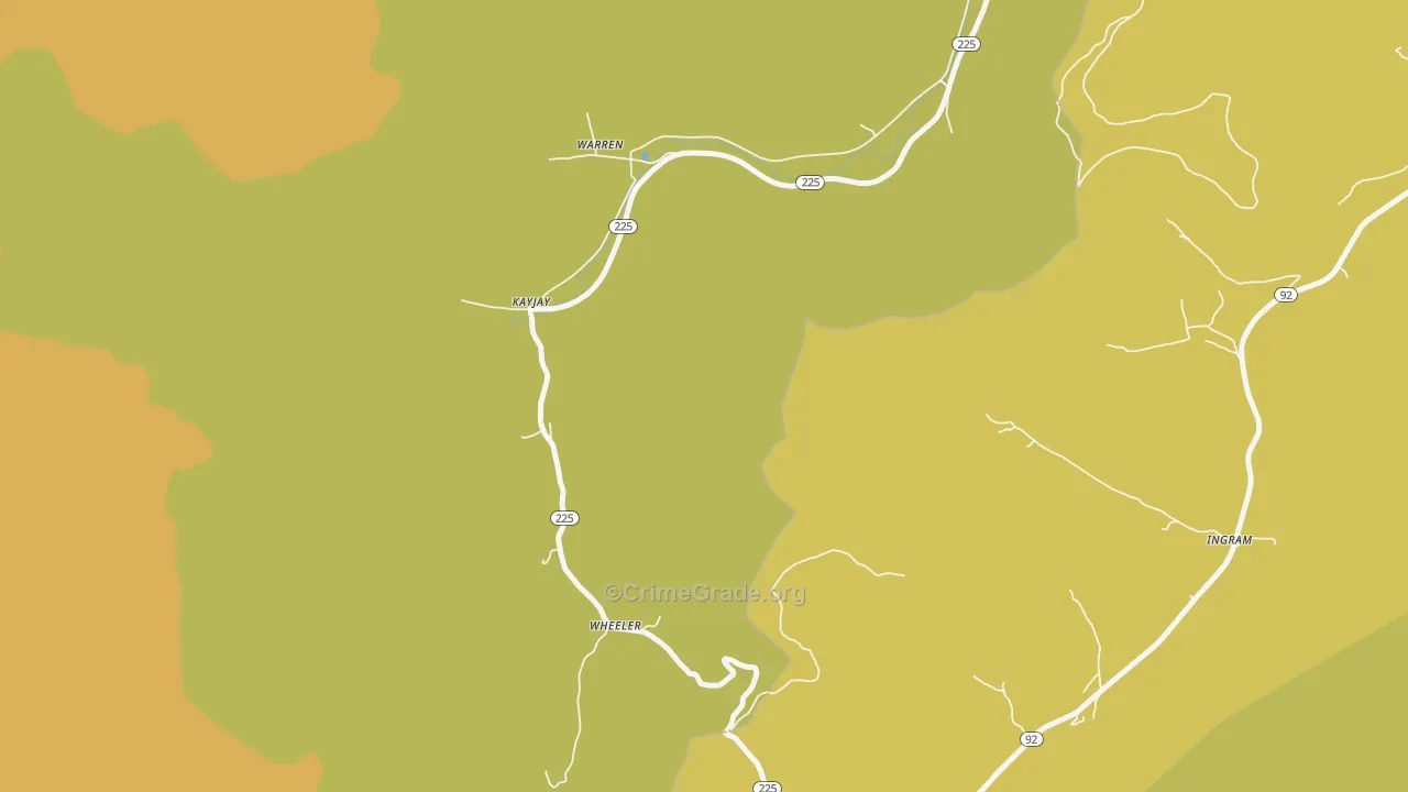 Wheeler, KY Map of Drug-Related Crime Rates