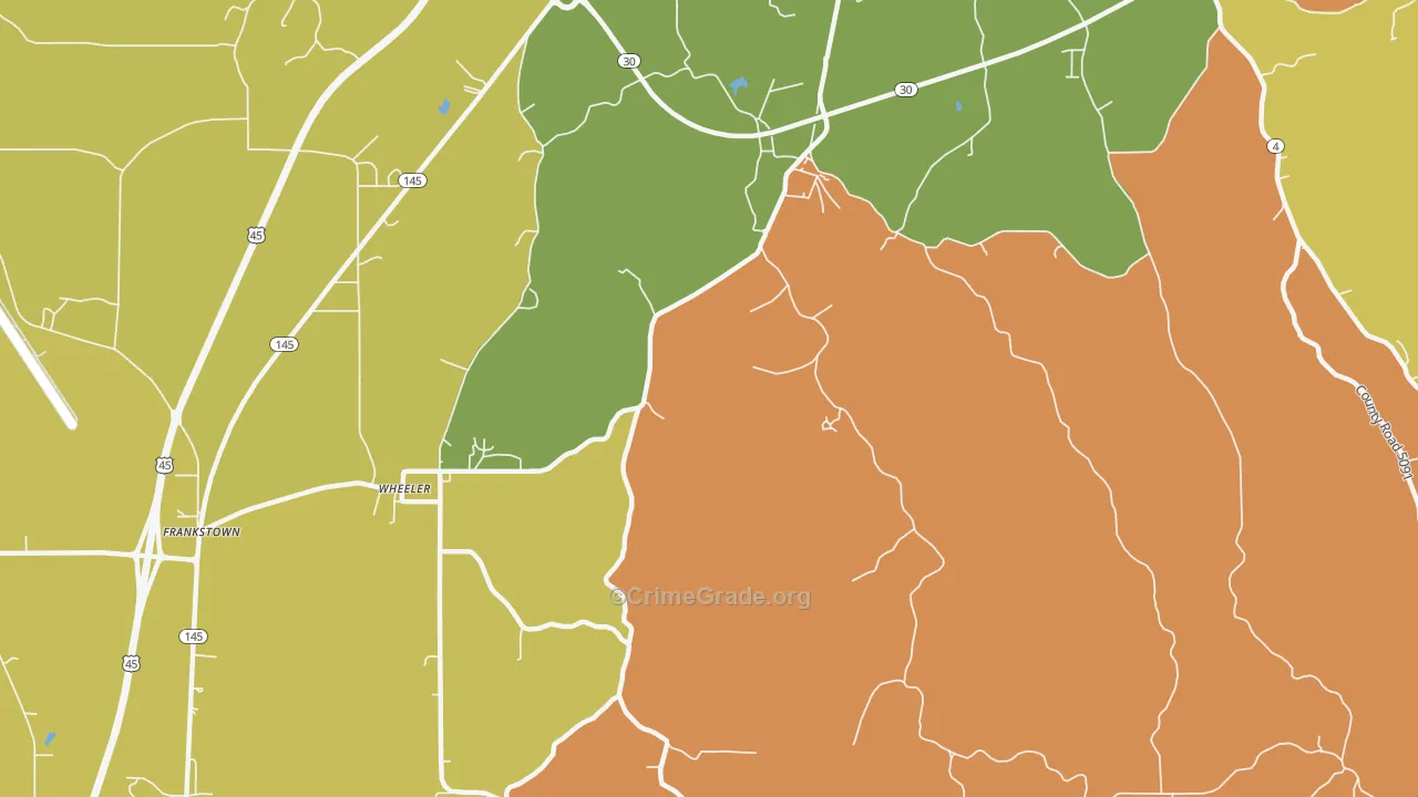 Wheeler, MS Map of Drug-Related Crime Rates