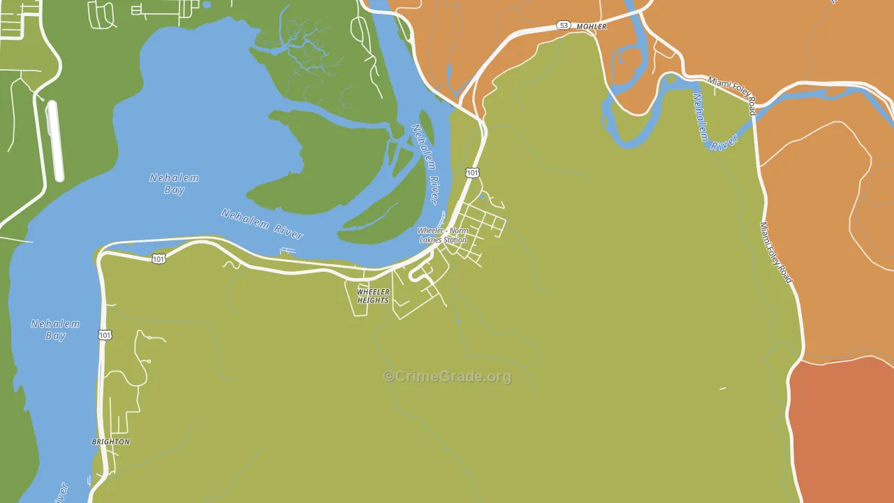 Wheeler, OR Map of Drug-Related Crime Rates