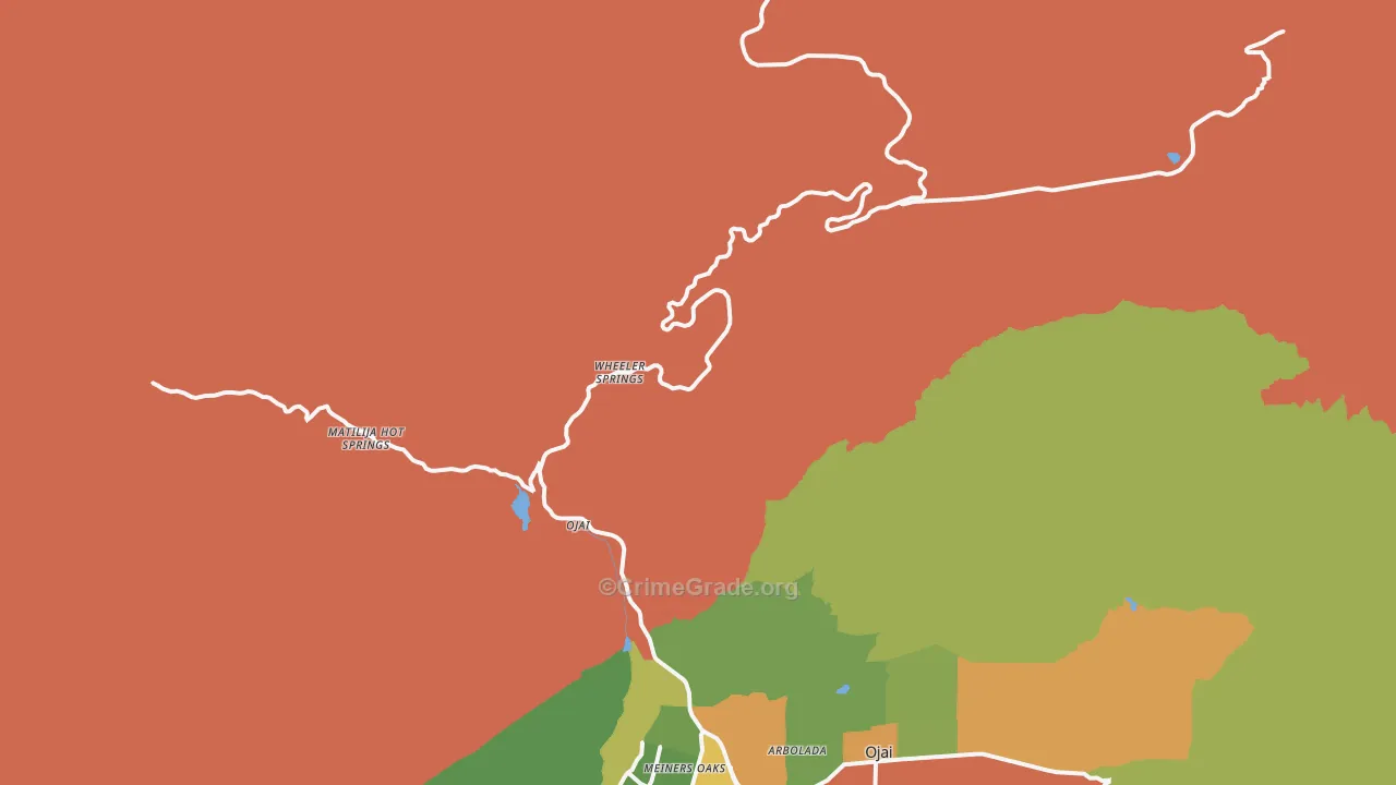 Wheeler Springs, CA Map of Drug-Related Crime Rates