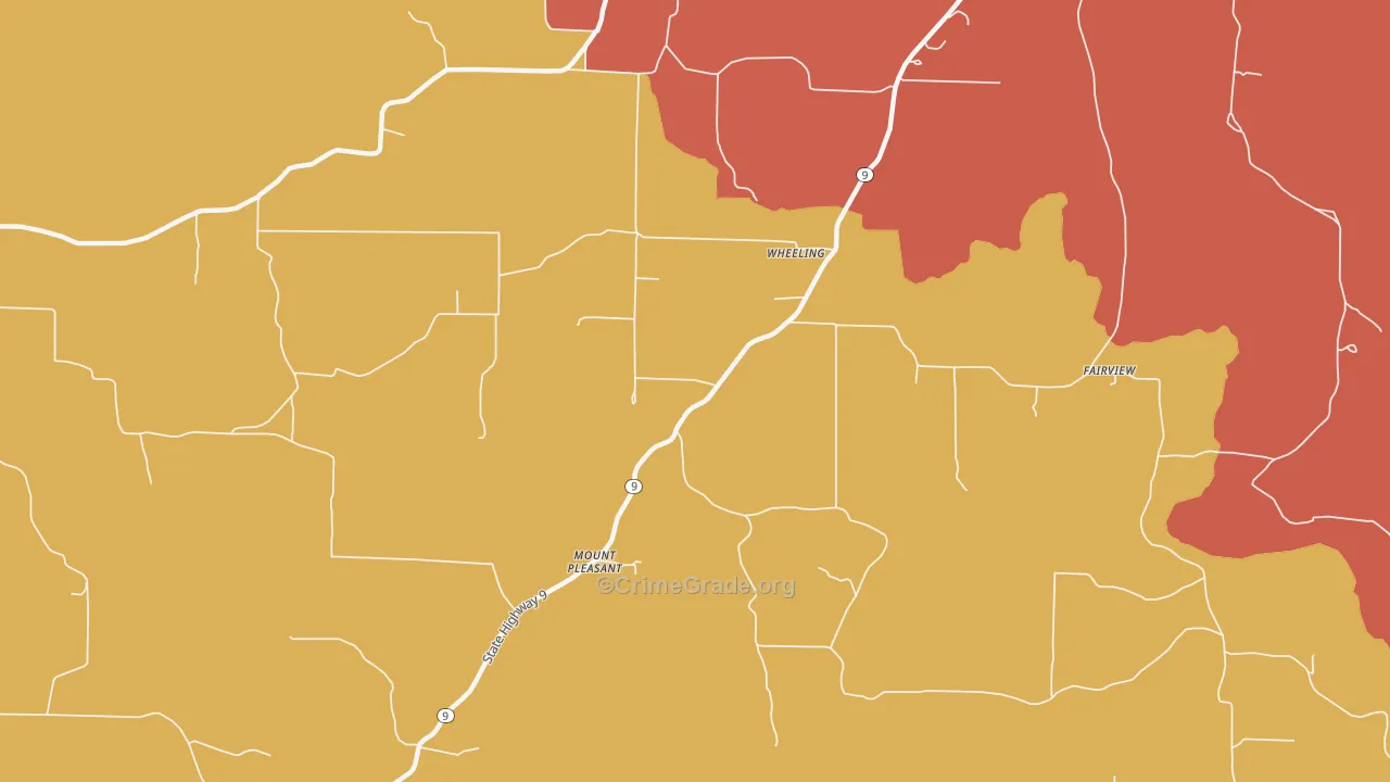 Wheeling, AR Map of Drug-Related Crime Rates
