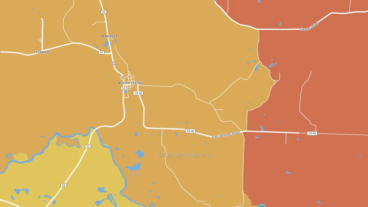 Whelen Springs, AR Map of Drug-Related Crime Rates