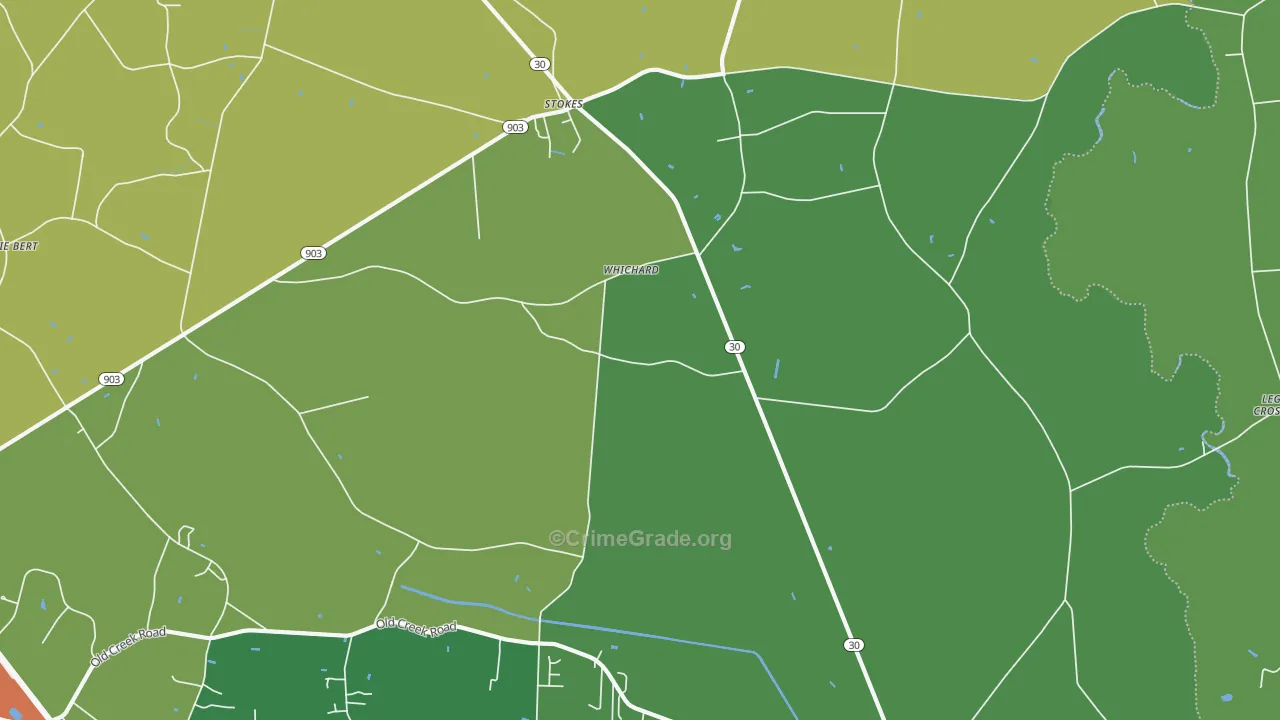 Whichard, NC Map of Drug-Related Crime Rates