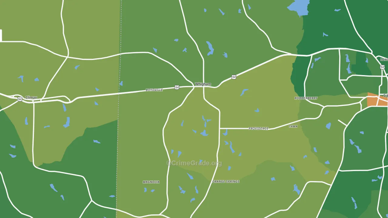 Whigham, GA Map of Drug-Related Crime Rates