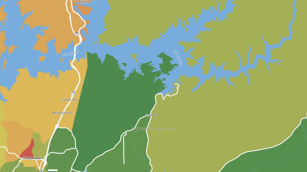 Whiskeytown, CA Map of Drug-Related Crime Rates
