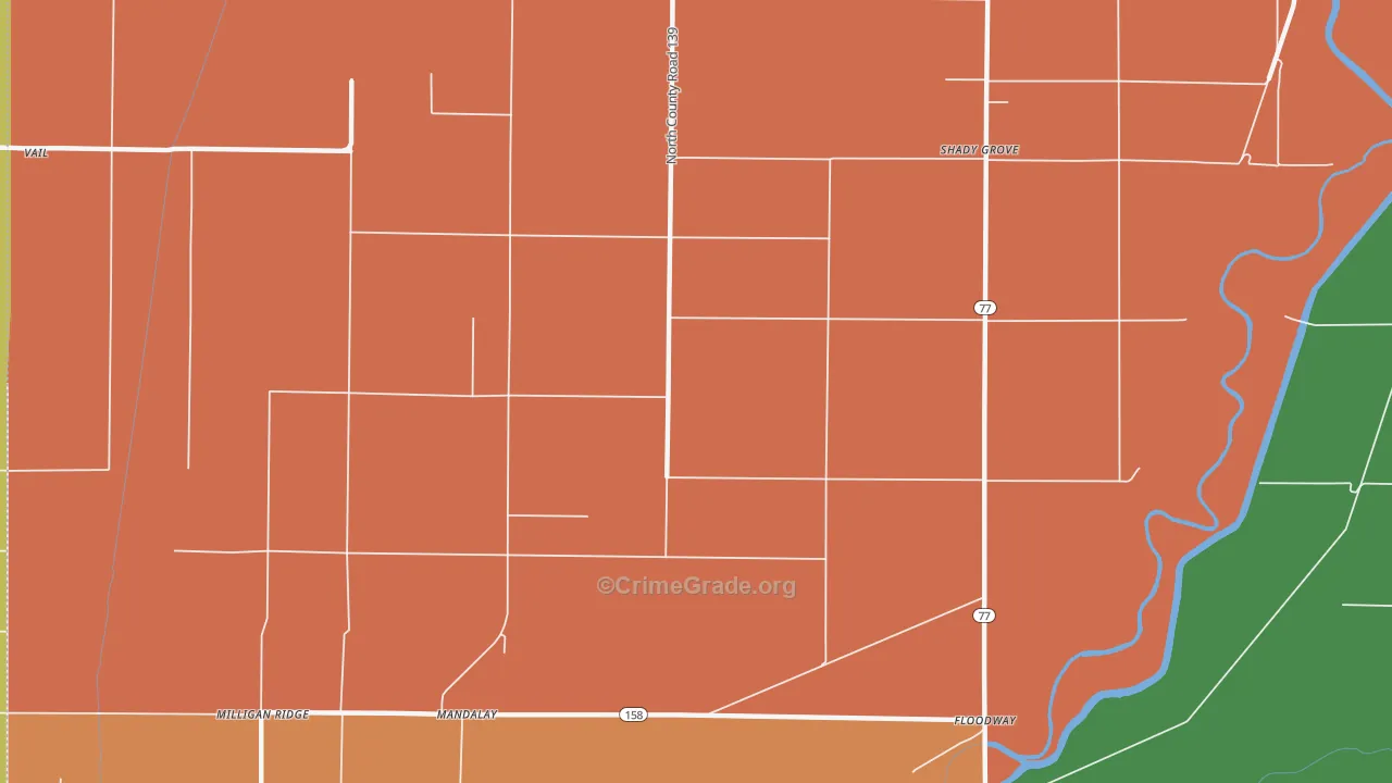Whistleville, AR Map of Drug-Related Crime Rates
