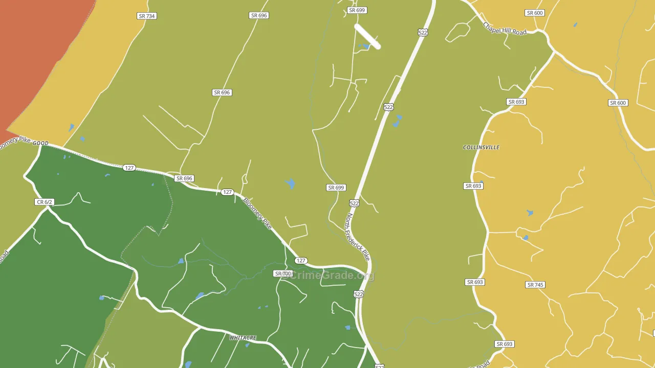 Whitacre, VA Map of Drug-Related Crime Rates