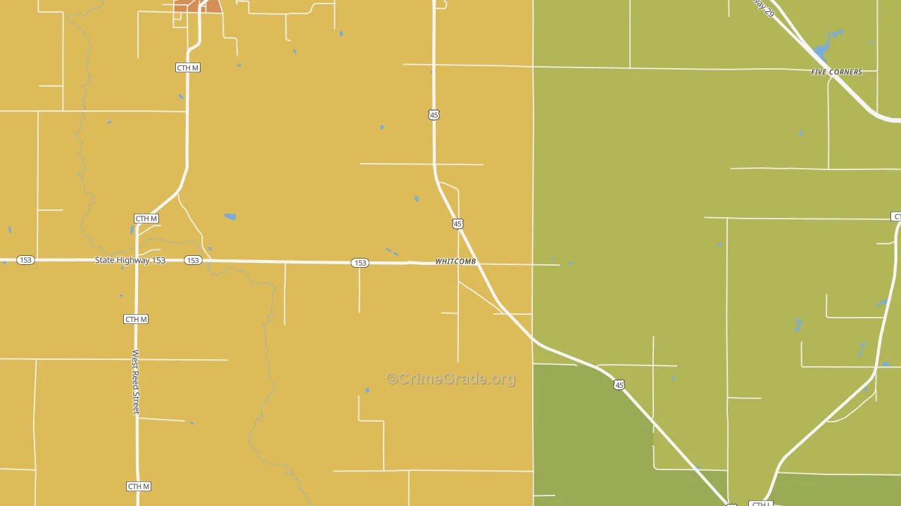 Whitcomb, WI Map of Drug-Related Crime Rates