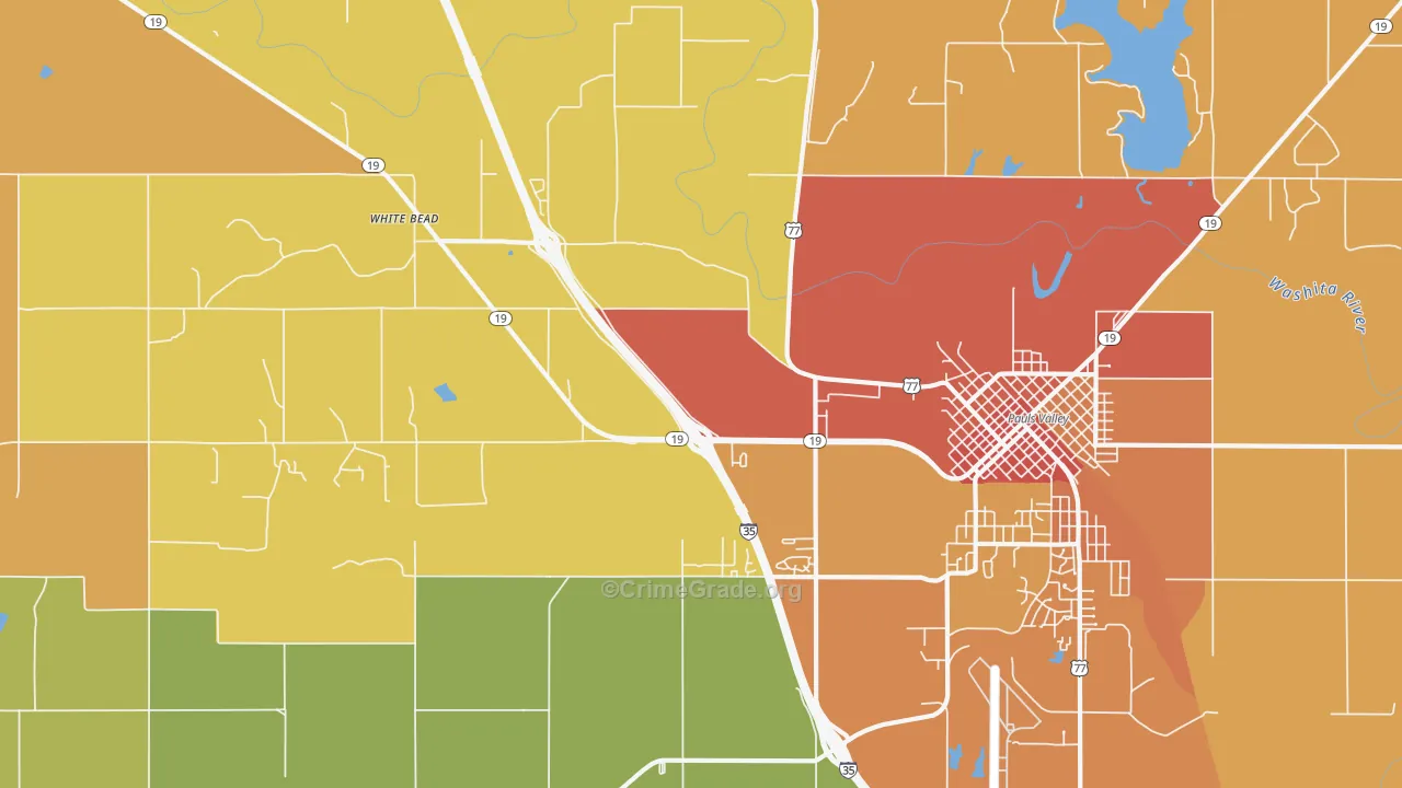 White Bead, OK Map of Drug-Related Crime Rates
