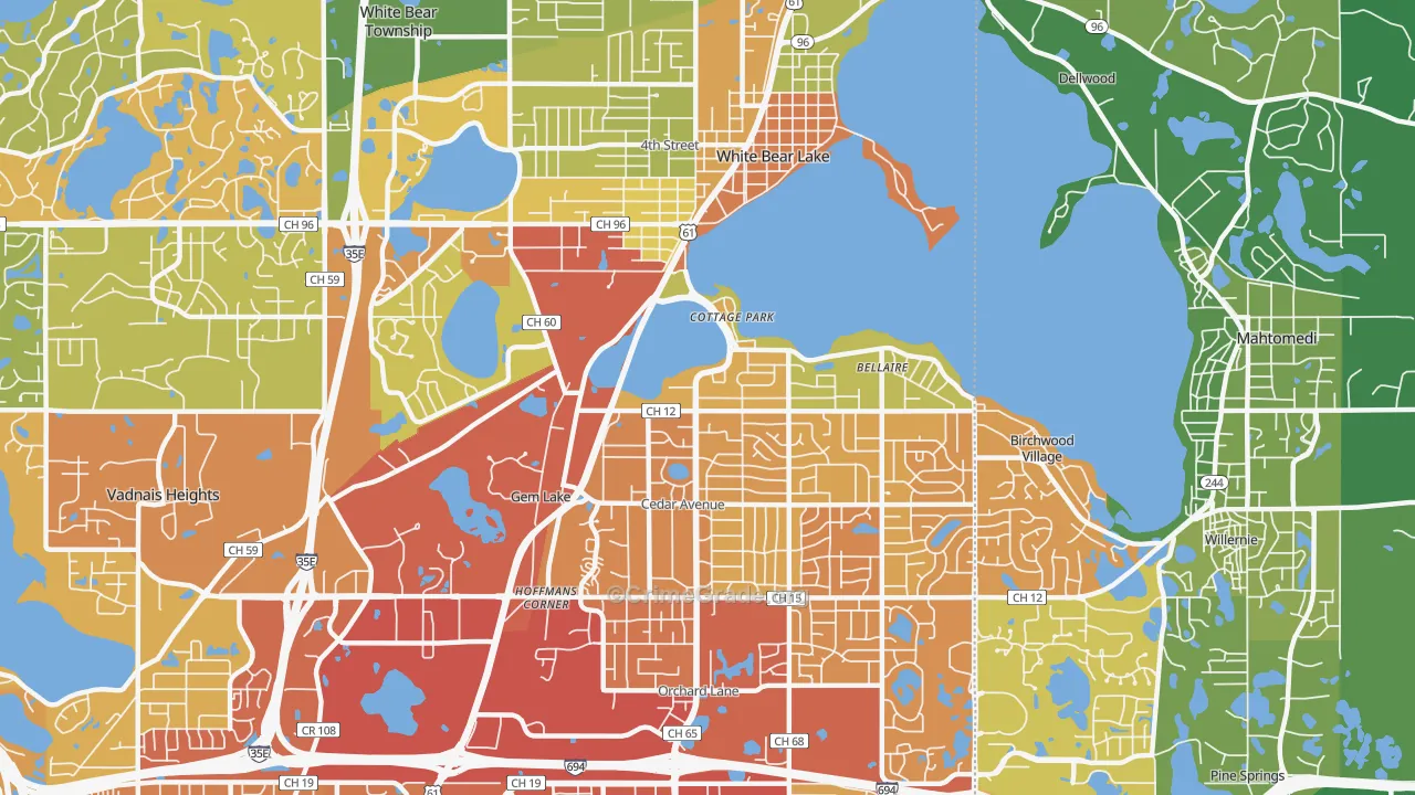 White Bear Lake, MN Map of Drug-Related Crime Rates