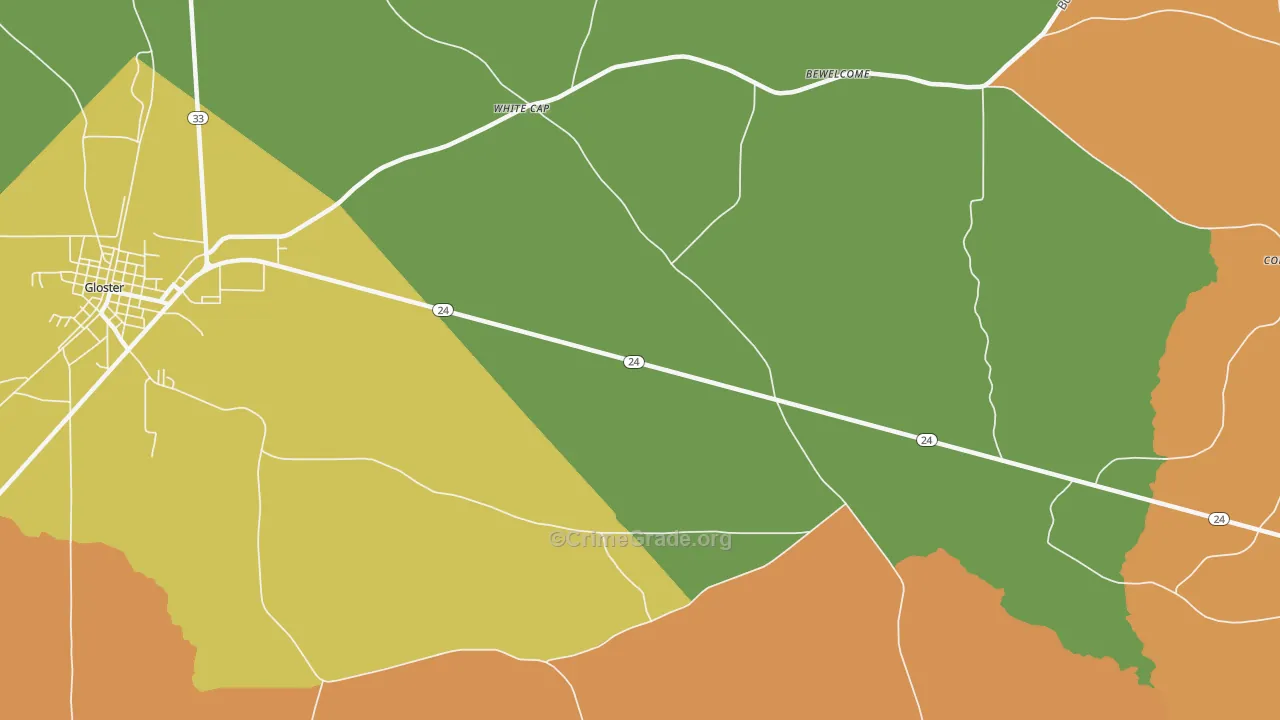 White Cap, MS Map of Drug-Related Crime Rates