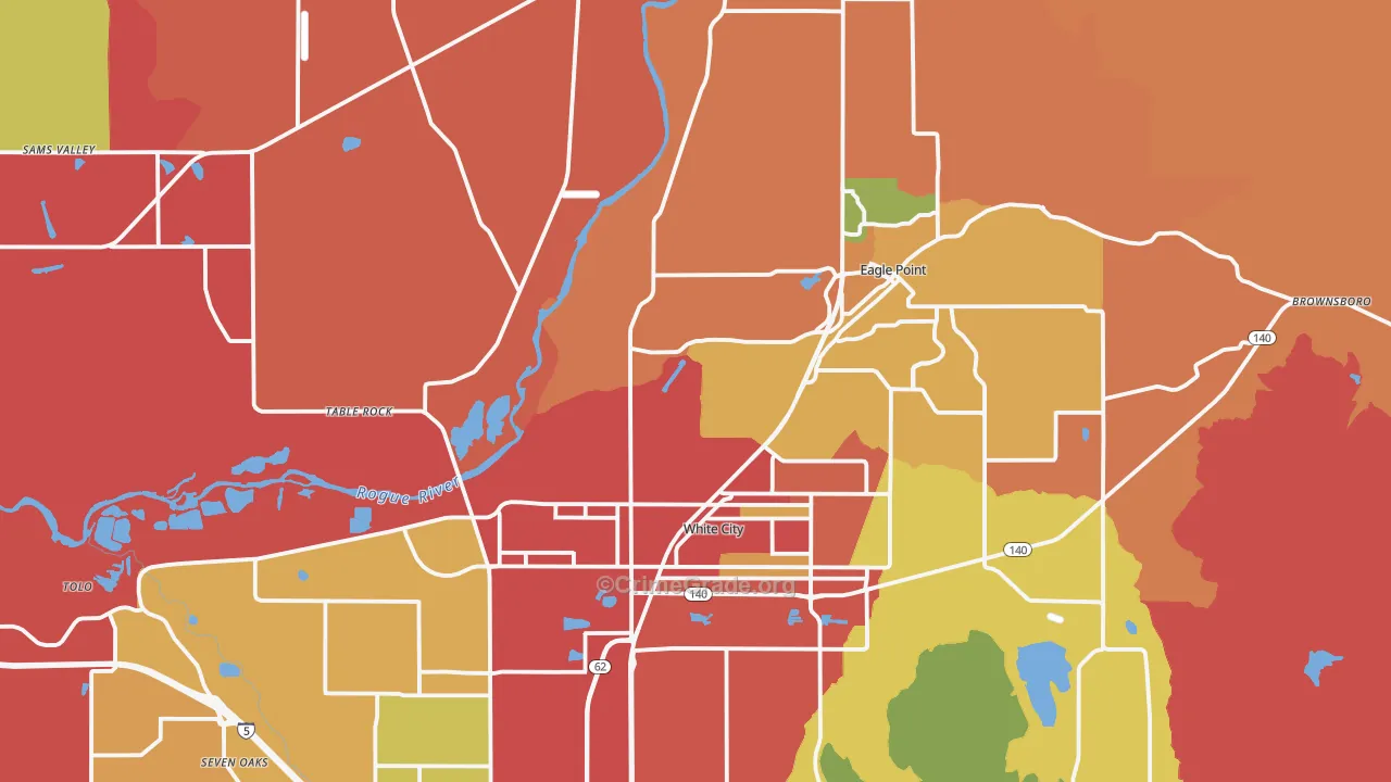 White City, OR Map of Drug-Related Crime Rates